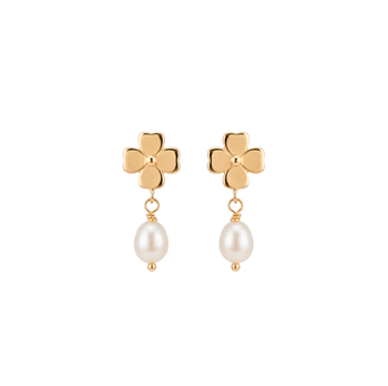 Clover and Pearl ørestikker forgyldt søl, fra Christina Jewelry & Watches